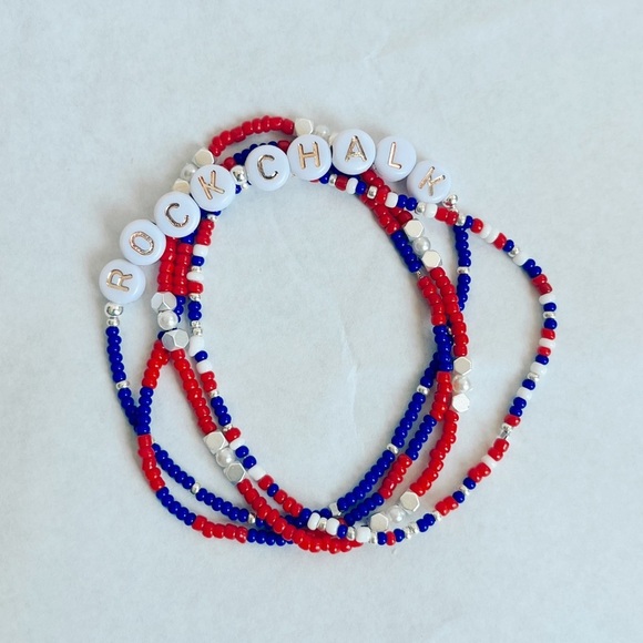 University of Kansas Bracelet Set - Picture 1 of 3